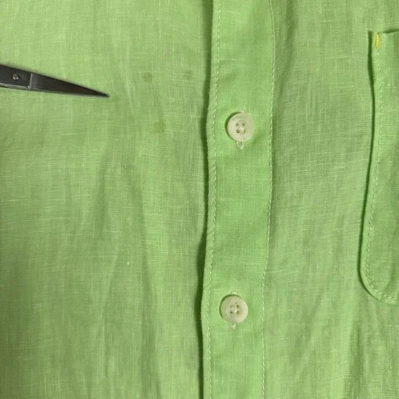 Tommy Bahama Shirt Mens XL Green Linen Beach Summer Island Hawaiian - Picture 11 of 13